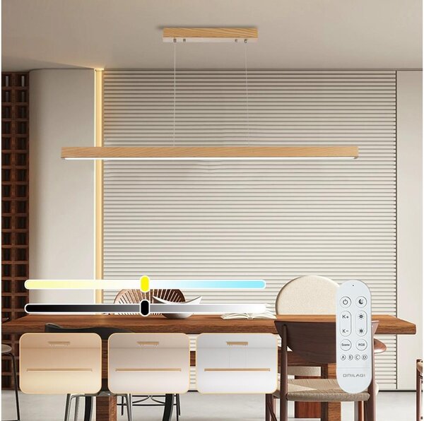 Brilagi -LED Stmívatelný lustr na lanku OAK SMART LED/30W/230V Wi-Fi Tuya dub+DO