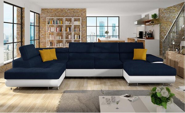 Rohová sedací souprava Alphard Bis (L) (ekokůže soft 017 + uttario velvet 2967 + uttario velvet 2959)