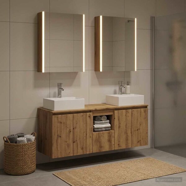 Sada koupelnových skříněk 5 ks Dub artisan Kompozitní dřevo 3406414