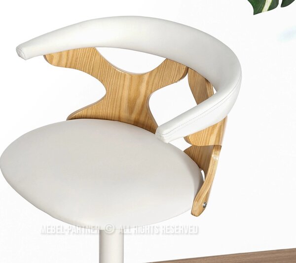 Designová barová židle ANELIS - šedá / dub