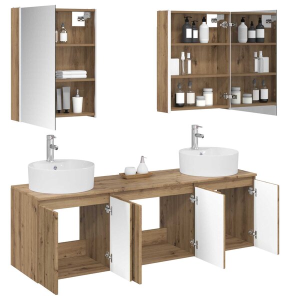 Sada koupelnových skříněk 5 ks Dub artisan Kompozitní dřevo 3406454