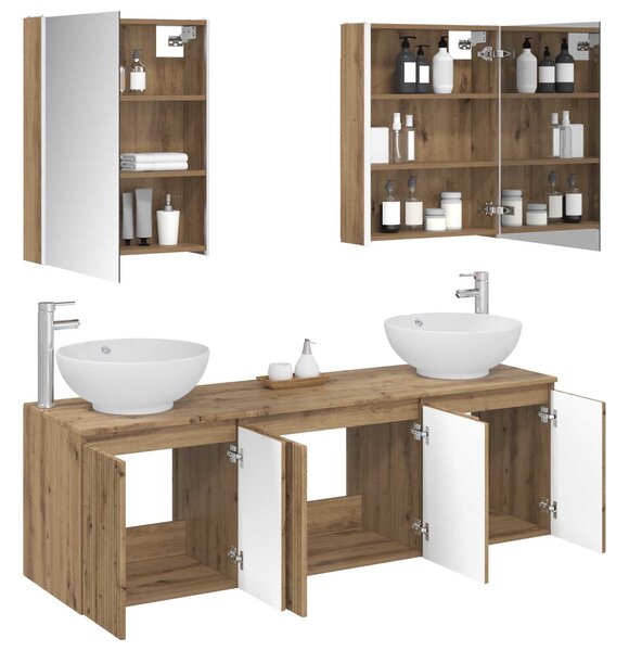 Sada koupelnových skříněk 5 ks Dub artisan Kompozitní dřevo 3406494