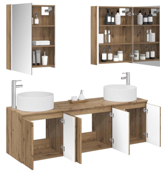 Sada koupelnových skříněk 5 ks Dub artisan Kompozitní dřevo 3406574