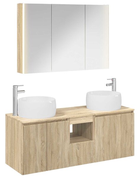 Sada koupelnových skříněk 4 ks Dub sonoma Kompozitní dřevo 3406545