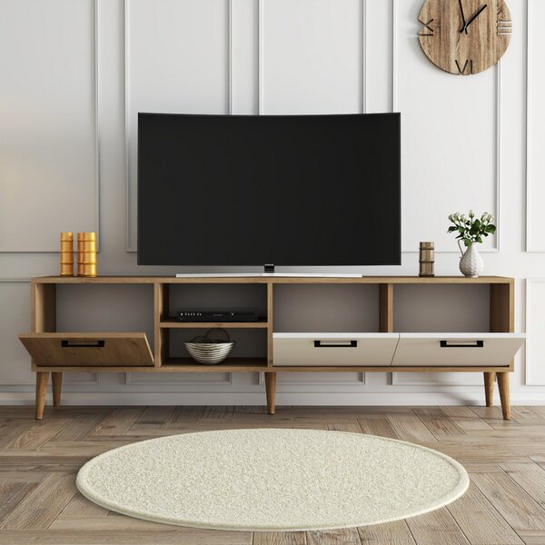 TV stolek/skříňka Essex 1 (Dub + Bílá). Akce -25%