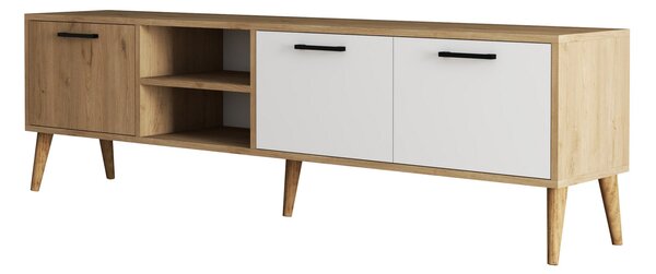 TV stolek/skříňka Essex 1 (Dub + Bílá). Akce -25%