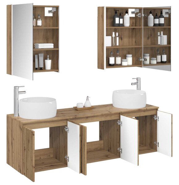 Sada koupelnových skříněk 5 ks Dub artisan Kompozitní dřevo 3406534