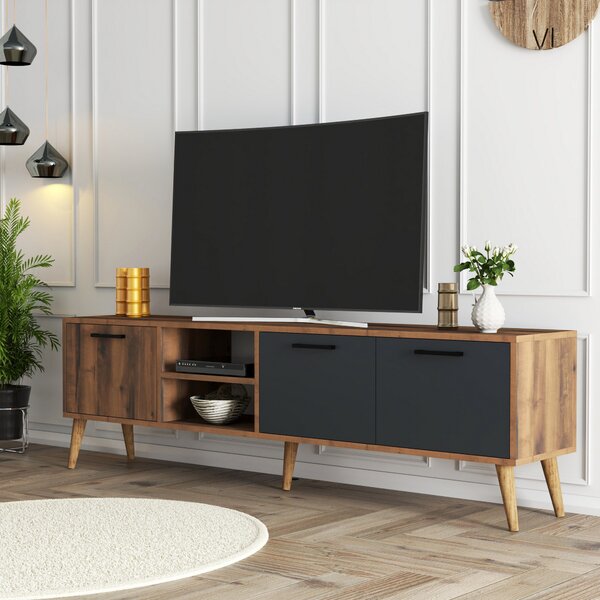 TV stolek/skříňka Essex 1 (Ořech + Antracit). Akce -25%