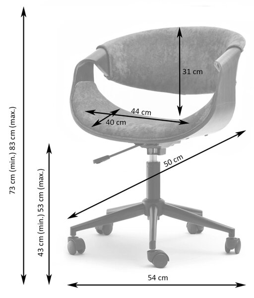 Designová otočná židle ENIGER - béžová / dub