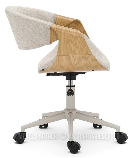 Designová otočná židle ENIGER - béžová / dub