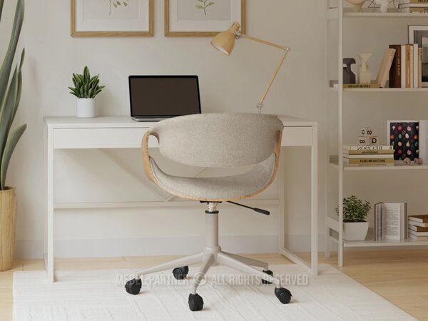 Designová otočná židle ENIGER - béžová / dub