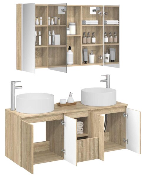 Sada koupelnových skříněk 4 ks Dub sonoma Kompozitní dřevo 3406585
