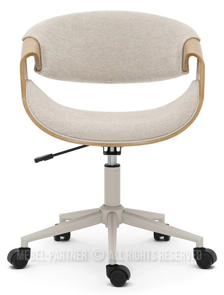 Designová otočná židle ENIGER - béžová / dub