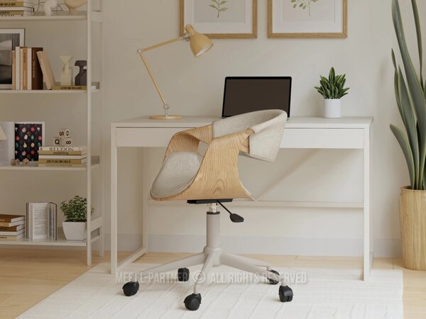 Designová otočná židle ENIGER - béžová / dub