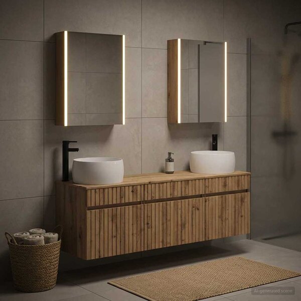 Sada koupelnových skříněk 5 ks Dub artisan Kompozitní dřevo 3406654