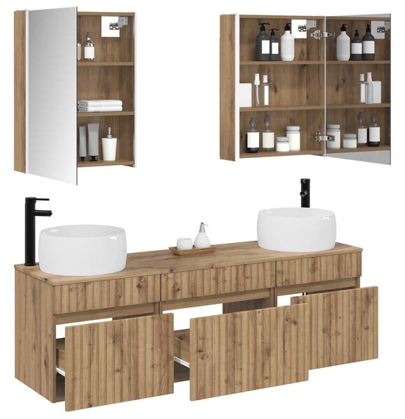 Sada koupelnových skříněk 5 ks Dub artisan Kompozitní dřevo 3406654