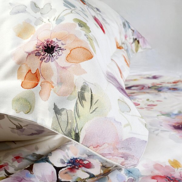 SATÉNOVÉ POVLEČENÍ LUXURY FARYA 160X200 CM, 2KS 70X80 CM KVĚTY