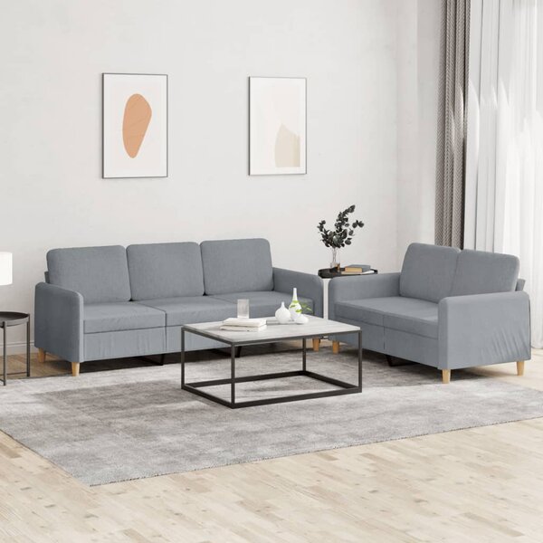 2dílná sedací souprava s poduškami světle šedá textil 3202118