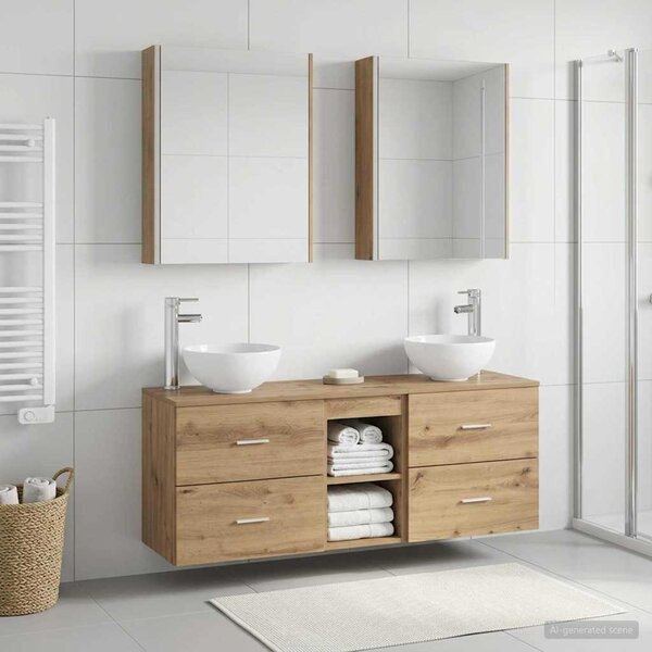 Sada koupelnových skříněk 5 ks Dub artisan Kompozitní dřevo 3406694