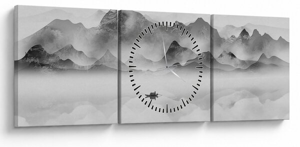 Obraz - Japonské jezero (s hodinami) (90x30 cm)