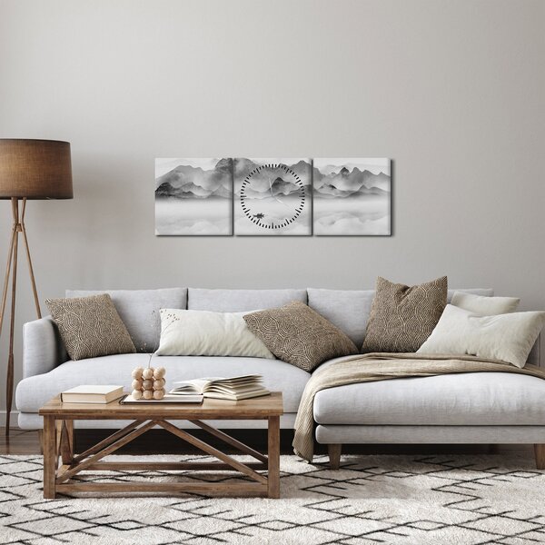 Obraz - Japonské jezero (s hodinami) (90x30 cm)