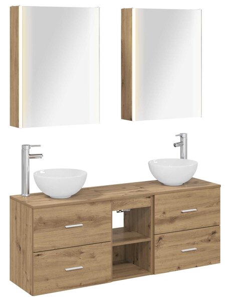 Sada koupelnových skříněk 5 ks Dub artisan Kompozitní dřevo 3406694
