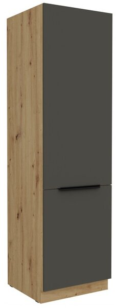 Potravinová skříň LUNARA - šířka 60 cm, grafit / dub artisan