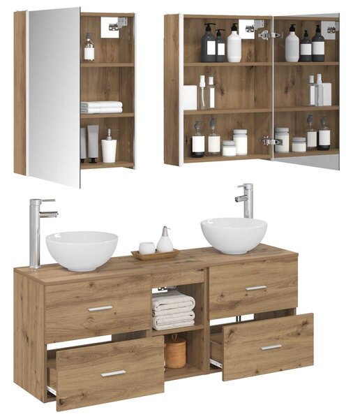 Sada koupelnových skříněk 5 ks Dub artisan Kompozitní dřevo 3406694