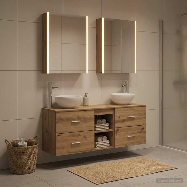 Sada koupelnových skříněk 5 ks Dub artisan Kompozitní dřevo 3406694
