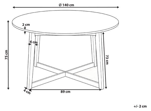 Jídelní stůl WAIPORI Tmavý dub 140 cm 140 cm