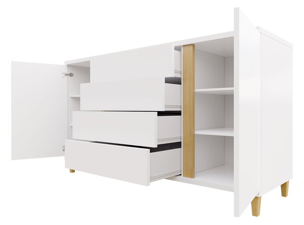 Komoda Aurelius 180 AR04 (bílá + lesk bílý)