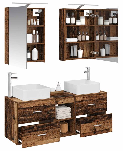 Sada koupelnového nábytku 5 ks Staré dřevo 3406757