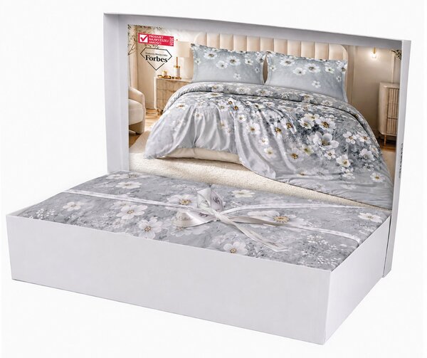 SATÉNOVÉ POVLEČENÍ LUXURY SOLARA 160X200 CM, 2KS 70X80 CM KVĚTY