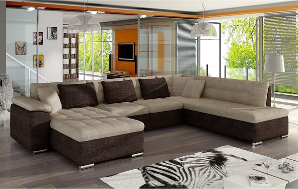 Rohová sedačka U Talina s funkcí spaní (L) (ekokůže Soft 020 + Majorka 03)