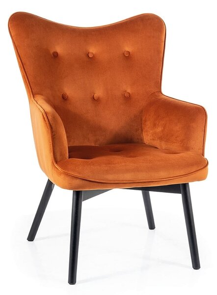 Křeslo Camden Velvet, oranžová
