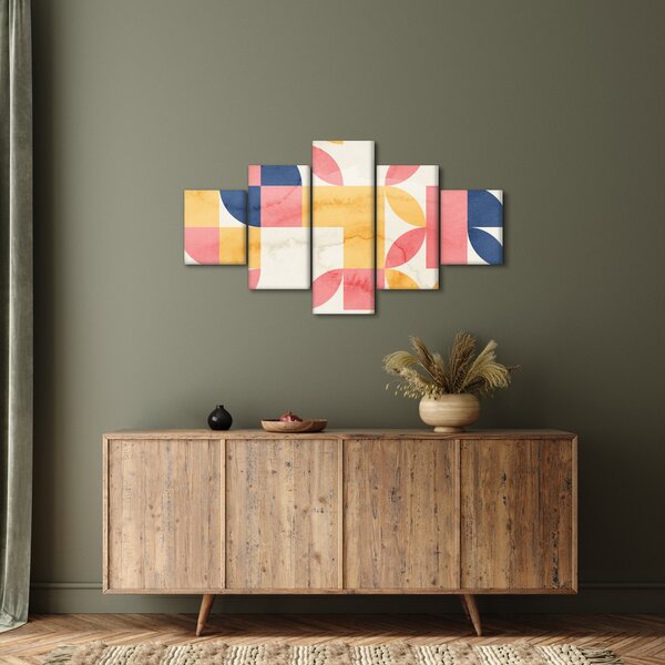Obraz - Abstrakce s retro vzory (125x70 cm)