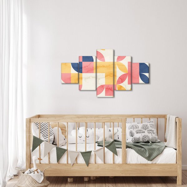 Obraz - Abstrakce s retro vzory (125x70 cm)