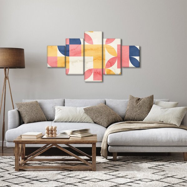Obraz - Abstrakce s retro vzory (125x70 cm)