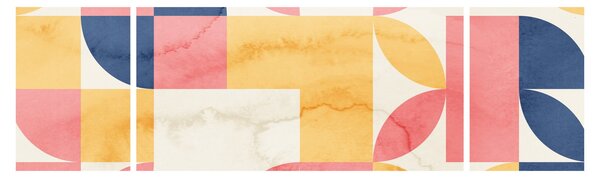 Obraz - Abstrakce s retro vzory (170x50 cm)