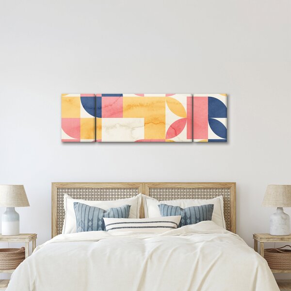 Obraz - Abstrakce s retro vzory (170x50 cm)
