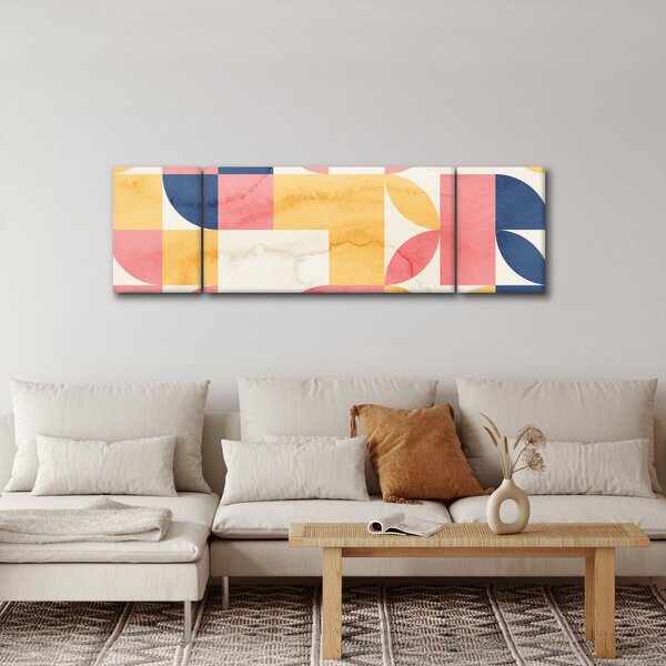 Obraz - Abstrakce s retro vzory (170x50 cm)