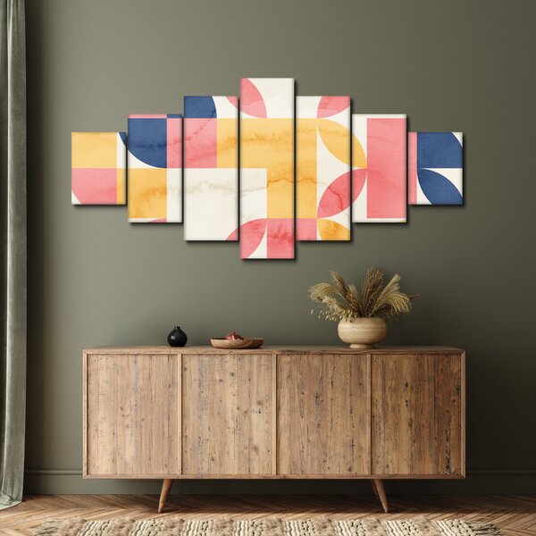 Obraz - Abstrakce s retro vzory (210x100 cm)