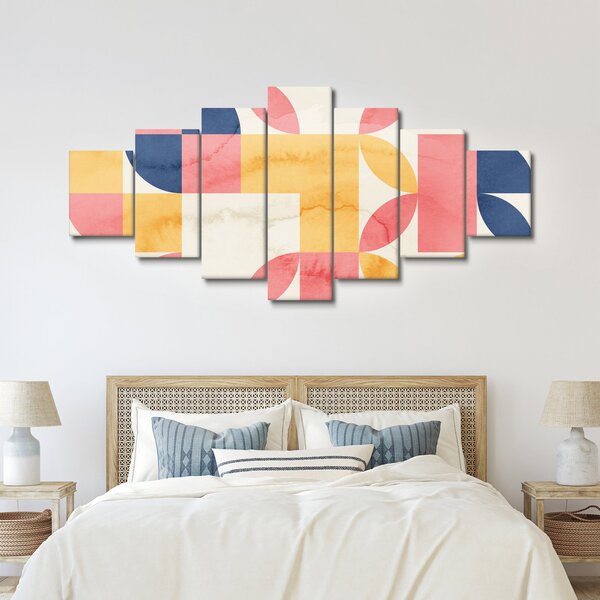 Obraz - Abstrakce s retro vzory (210x100 cm)