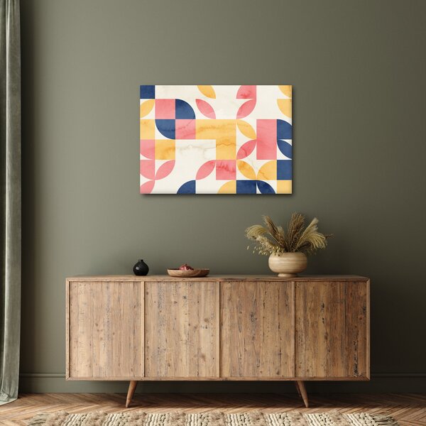 Obraz - Abstrakce s retro vzory (70x50 cm)