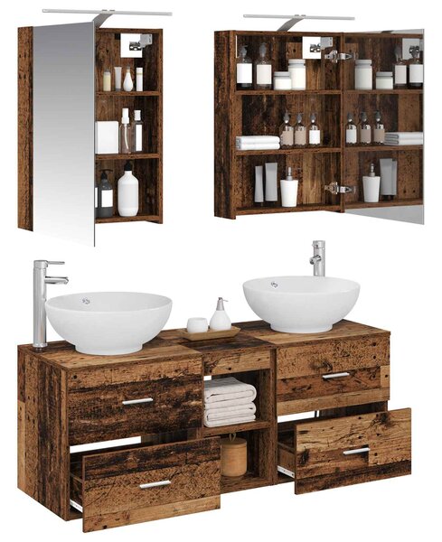 Sada koupelnového nábytku 5 ks Staré dřevo 3406957