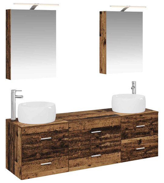 Sada koupelnového nábytku 5 ks Staré dřevo 3406997