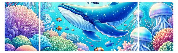 Obraz - Podvodní svět (170x50 cm)