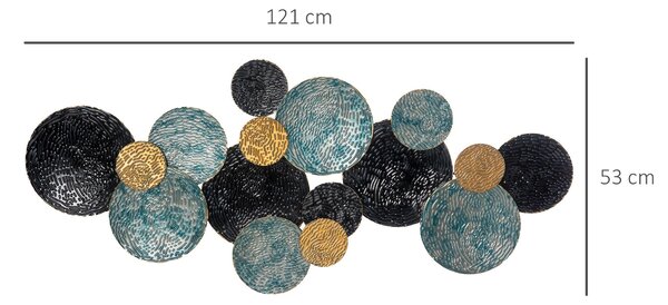 HOMCOM 3D Kovová nástěnná dekorace Umělecký ornament 121 x 53 cm | Aosom