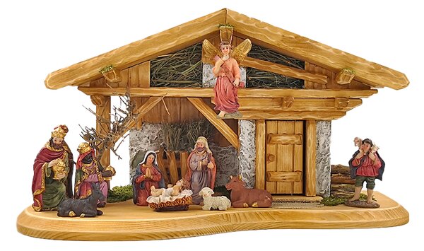 AMADEA Dřevěný betlém BEZ FIGUREK 44 cm