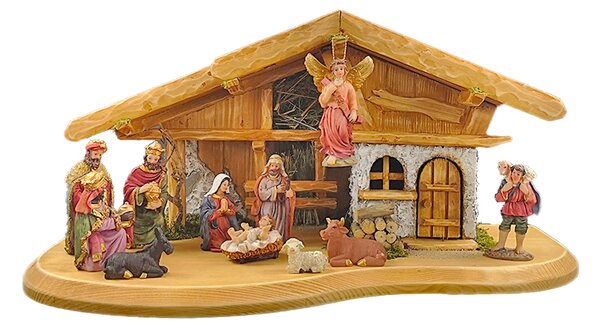 AMADEA Dřevěný betlém BEZ FIGUREK 45 cm